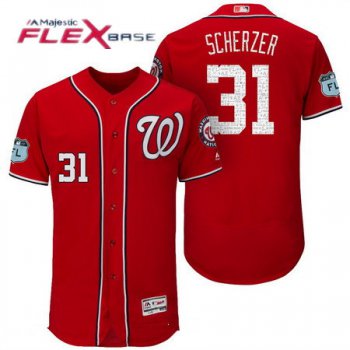 Men's Washington Nationals #31 Max Scherzer Red 2017 Spring Training Stitched MLB Majestic Flex Base Jersey