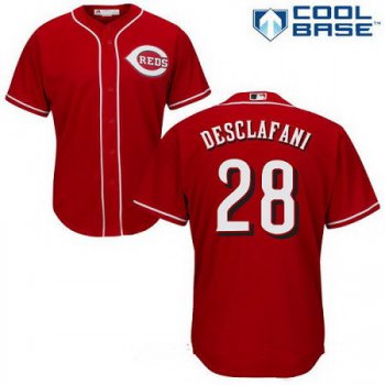 Men's Cincinnati Reds #28 Anthony DeSclafani Red Stitched MLB Majestic Cool Base Jersey