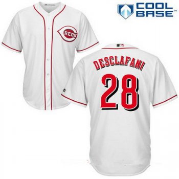 Men's Cincinnati Reds #28 Anthony DeSclafani White Home Stitched MLB Majestic Cool Base Jersey