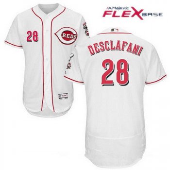 Men's Cincinnati Reds #28 Anthony DeSclafani White Home Stitched MLB Majestic Flex Base Jersey