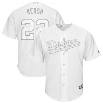 Men's Los Angeles Dodgers 22 Clayton Kershaw Kersh White 2019 Players' Weekend Player Jersey