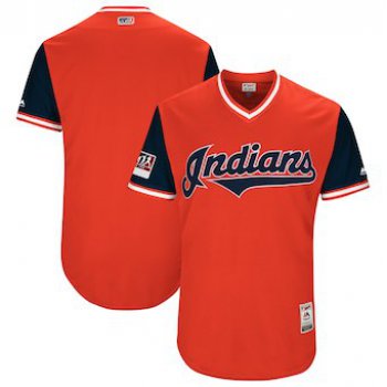 Men's Cleveland Indians Blank Orange 2018 Players' Weekend Authentic Team Jersey