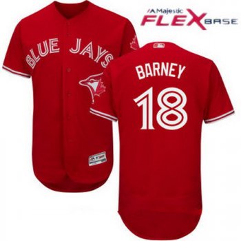 Men's Toronto Blue Jays #18 Darwin Barney Red Stitched MLB 2017 Majestic Flex Base Jersey