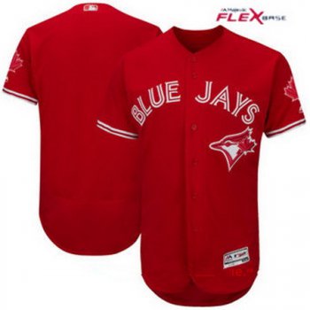 Men's Toronto Blue Jays Blank Red Stitched MLB 2017 Majestic Flex Base Jersey