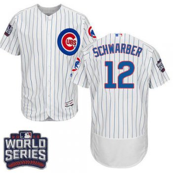 Cubs #12 Kyle Schwarber White Flexbase Authentic Collection 2016 World Series Bound Stitched MLB Jersey
