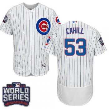 Cubs #53 Trevor Cahill White Flexbase Authentic Collection 2016 World Series Bound Stitched MLB Jersey