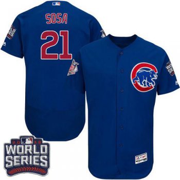 Cubs #21 Sammy Sosa Blue Flexbase Authentic Collection 2016 World Series Bound Stitched MLB Jersey