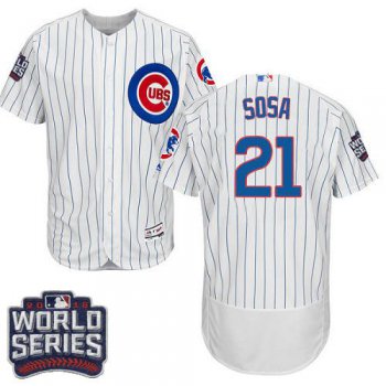 Cubs #21 Sammy Sosa White Flexbase Authentic Collection 2016 World Series Bound Stitched MLB Jersey