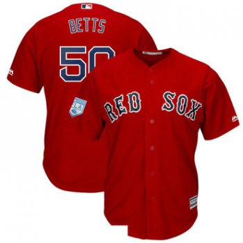 Men's Boston Red Sox 50 Mookie Betts Red 2019 Spring Training Cool Base Jersey