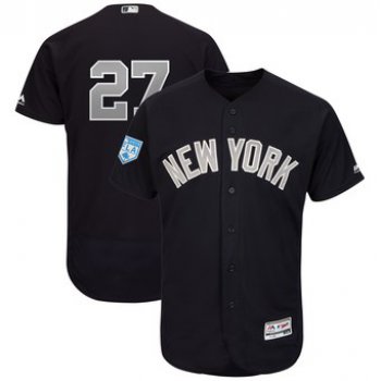 Men's New York Yankees 27 Giancarlo Stanton Majestic Navy Alternate 2019 Spring Training Flex Base Player Jersey