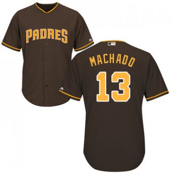 Men's San Diego Padres #13 Manny Machado Brown New Cool Base Stitched Baseball Jersey