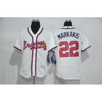 Men's Atlanta Braves #22 Nick Markakis White Home 2016 Flexbase Stitched Baseball Jersey