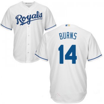 Men's Kansas City Royals #14 Billy Burns White Home Stitched MLB Majestic Cool Base Jersey