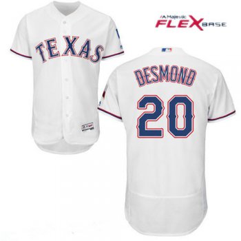 Men's Texas Rangers #20 Ian Desmond White Home 2016 Flex Base Majestic Stitched MLB Jersey