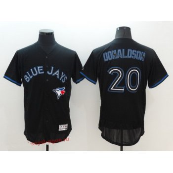 Men's Toronto Blue Jays #20 Josh Donaldson Lights Out Black Fashion 2016 Flex Base Majestic Stitched MLB Jersey