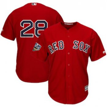Men's Boston Red Sox #28 J.D. Martinez Majestic Scarlet 2018 World Series Cool Base Player Number Jersey