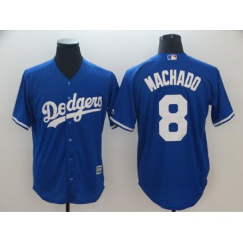 Men's Los Angeles Dodgers #8 Manny Machado Royal Cool Base Jersey