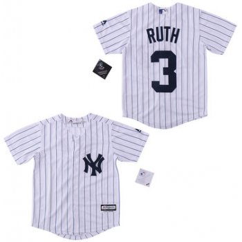 Men's New York Yankees #3 Babe Ruth White Cool Base Jersey