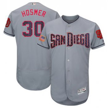 San Diego Padres 30 Eric Hosmer Majestic Gray 2018 Stars & Stripes Flex Base Player Jersey
