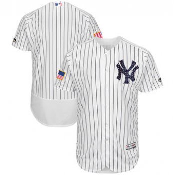 New York Yankees Majestic Blank White 2018 Stars & Stripes Flex Base Team Jersey