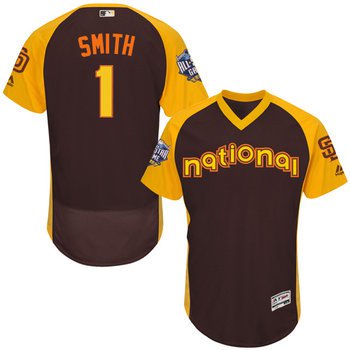 Ozzie Smith Brown 2016 All-Star Jersey - Men's National League San Diego Padres #1 Flex Base Majestic MLB Collection Jersey