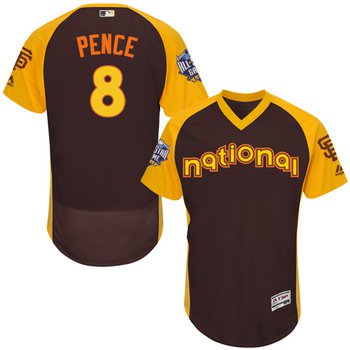 Hunter Pence Brown 2016 All-Star Jersey - Men's National League San Francisco Giants #8 Flex Base Majestic MLB Collection Jersey