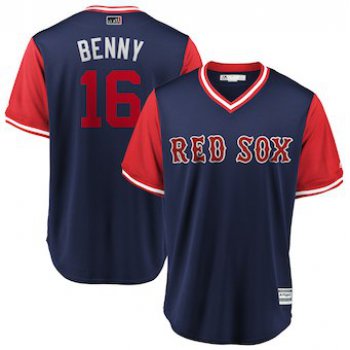 Men's Boston Red Sox 16 Andrew Benintendi Benny Majestic Navy 2018 Players' Weekend Cool Base Jersey