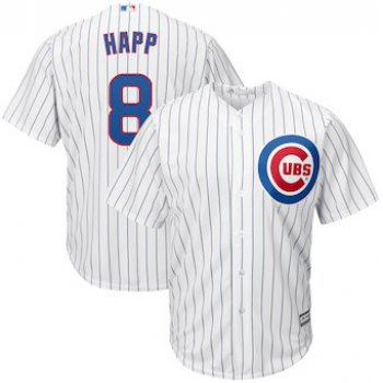 Men's Chicago Cubs 8 Ian Happ Majestic White Cool Base Home Player Jersey