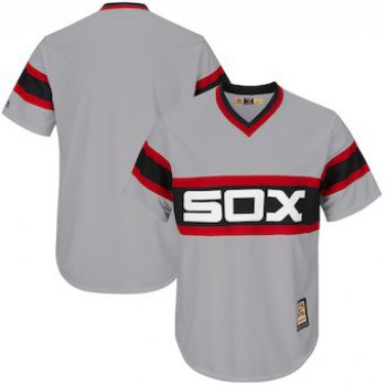 Men's Chicago White Sox Majestic Blank Gray Big & Tall Cooperstown Collection Cool Base Replica Team Jersey