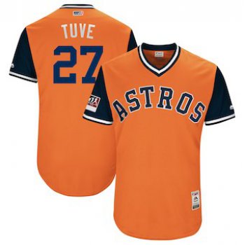 Men's Houston Astros 27 Jose Altuve Tuve Majestic Orange 2018 Players' Weekend Authentic Jersey
