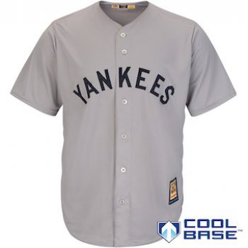 Men's New York Yankees Majestic Blank Gray Road Cooperstown Cool Base Team Jersey