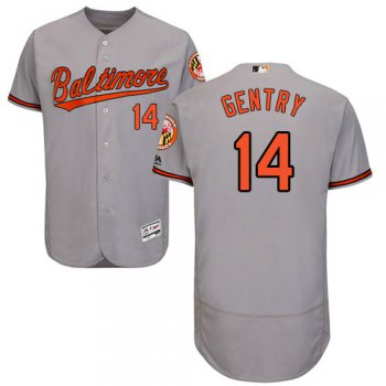 Baltimore Orioles 14 Craig Gentry Grey Flexbase Authentic Collection Stitched Baseball Jersey