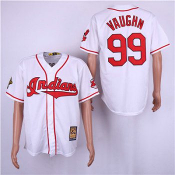 Cleveland Indians 99 Ricky Vaughn White Cooperstown Collection Jersey