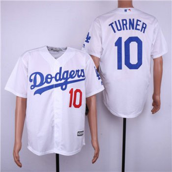 Los Angeles Dodgers 10 Justin Turner White Cool Base Jersey