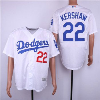 Los Angeles Dodgers 22 Clayton Kershaw White Cool Base Jersey