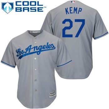Los Angeles Dodgers 27 Matt Kemp Grey New Cool Base Stitched Baseball Jersey