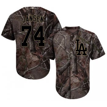 Los Angeles Dodgers #74 Kenley Jansen Camo Realtree Collection Cool Base Stitched Baseball Jersey