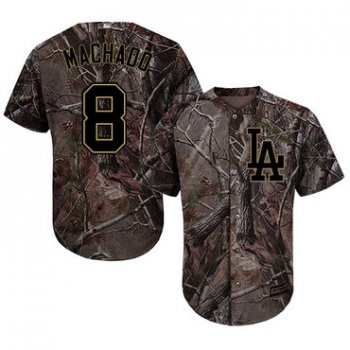 Los Angeles Dodgers #8 Manny Machado Camo Realtree Collection Cool Base Stitched Baseball Jersey