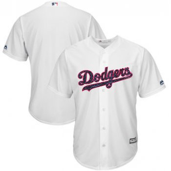 Los Angeles Dodgers Majestic Blank White 2018 Stars & Stripes Cool Base Team Jersey