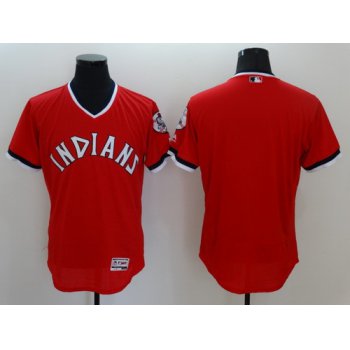 Men's Cleveland Indians Blank Red Pullover 2016 Flexbase Majestic Baseball Jersey