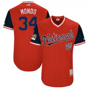 Men's Washington Nationals 34 Bryce Harper Mondo Majestic Red 2018 Players' Weekend Authentic Jersey