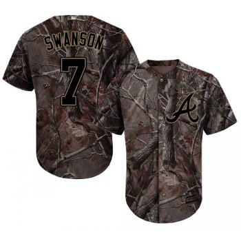 Atlanta Braves #7 Dansby Swanson Camo Realtree Collection Cool Base Stitched MLB Jersey