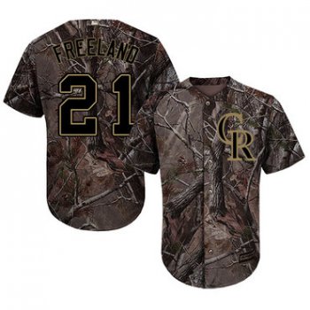 Colorado Rockies #21 Kyle Freeland Camo Realtree Collection Cool Base Stitched MLB Jersey