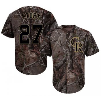 Colorado Rockies #27 Trevor Story Camo Realtree Collection Cool Base Stitched MLB Jersey