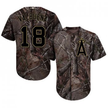 LA Angels of Anaheim #18 Luis Valbuena Camo Realtree Collection Cool Base Stitched MLB Jersey