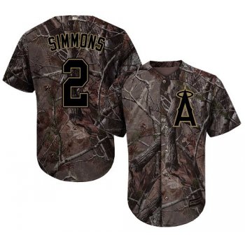 LA Angels of Anaheim #2 Andrelton Simmons Camo Realtree Collection Cool Base Stitched MLB Jersey