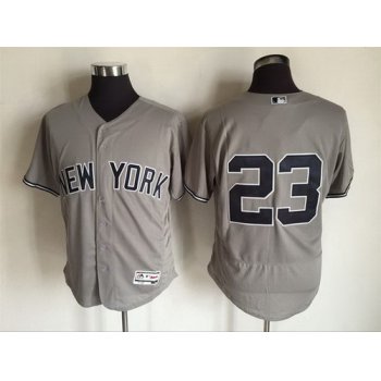 Men's New York Yankees #23 Don Mattingly Retired Gray Road 2016 Flexbase Majestic Baseball Jersey