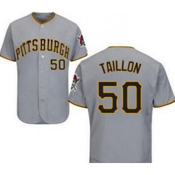 Men's Pittsburgh Pirates #50 Jameson Taillon Gray Road Cool Base Baseball Jersey