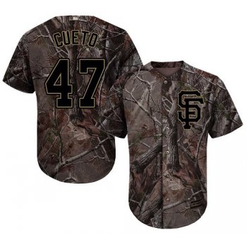 San Francisco Giants #47 Johnny Cueto Camo Realtree Collection Cool Base Stitched MLB Jersey