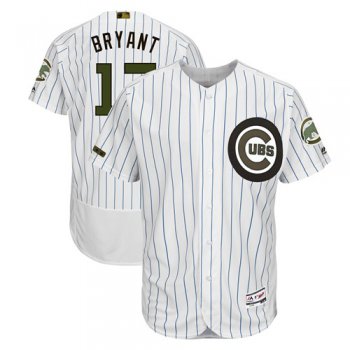 Chicago Cubs #17 Kris Bryant White(Blue Strip) Flexbase Authentic Collection 2018 Memorial Day Stitched Baseball Jersey